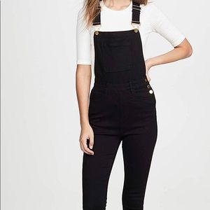 We Wore What Womens High Rise Skinny Overalls Blk
